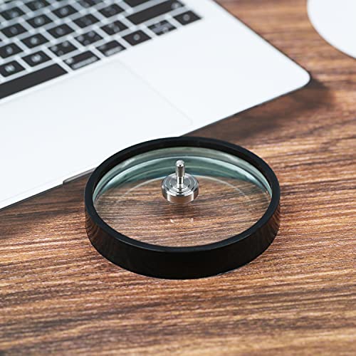 Image of Joytech 4.13'' (105mm) Diameter Spinning Top Base Crystal Glass Concave Mirror, Great High End Transparent Surface Double Concave Top Accessory DZ06