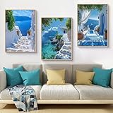 TROYSINC 3er Mediterrane Architektur Poster Set, Aesthetic 