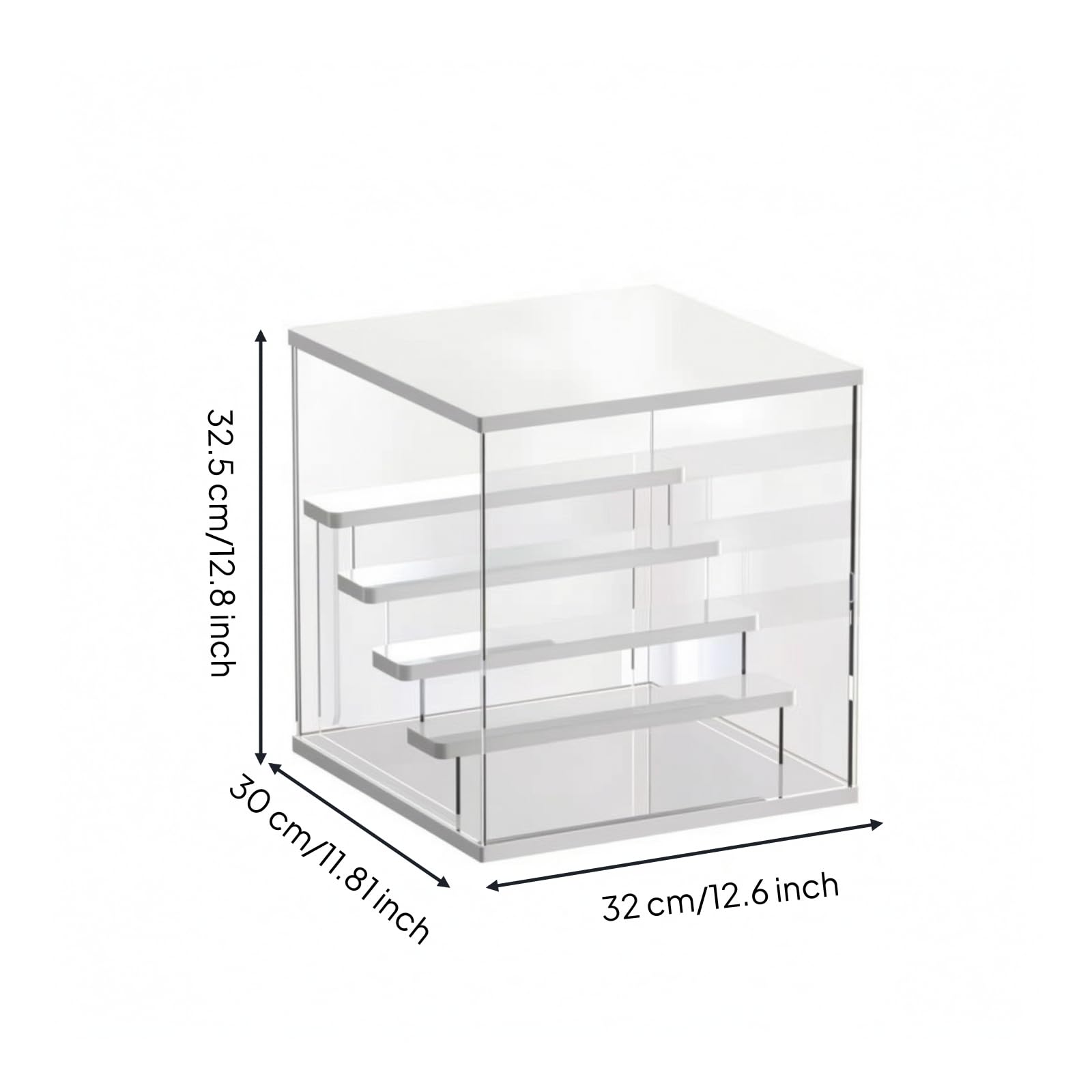 Acryl-Displaycase mit Innenböden staubgeschützt Tischvitrine aus Acryl staubdicht Acrylvitrine für Sammler, Sammelecke, Schlafzimmer, Regal , 5-Stufig
