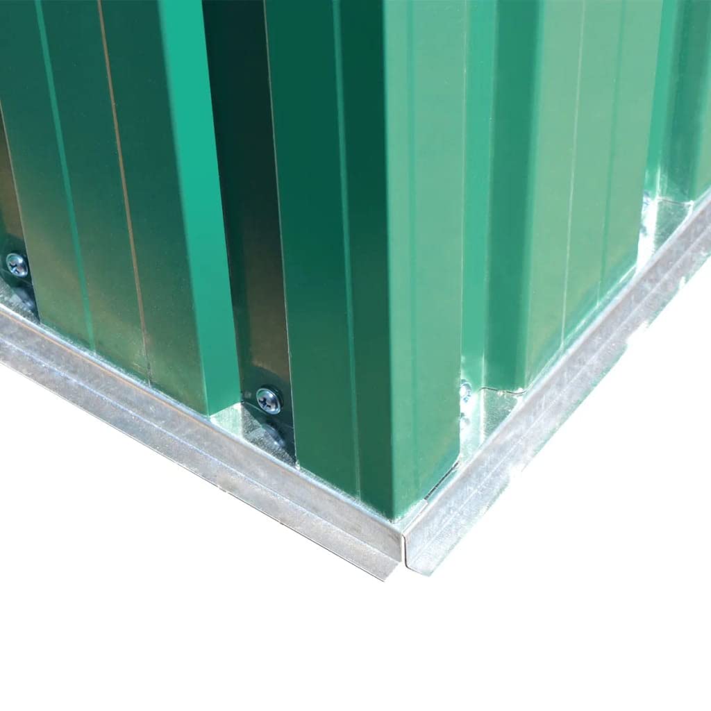Metalowa Szopa do Przechowywania na Zewnątrz, Odporny na Warunki Atmosferyczne Schowek na Narzędzia Ogrodowe z Podwójnymi Zamykanymi Drzwiami i Otworami Wentylacyjnymi na (Zielony)