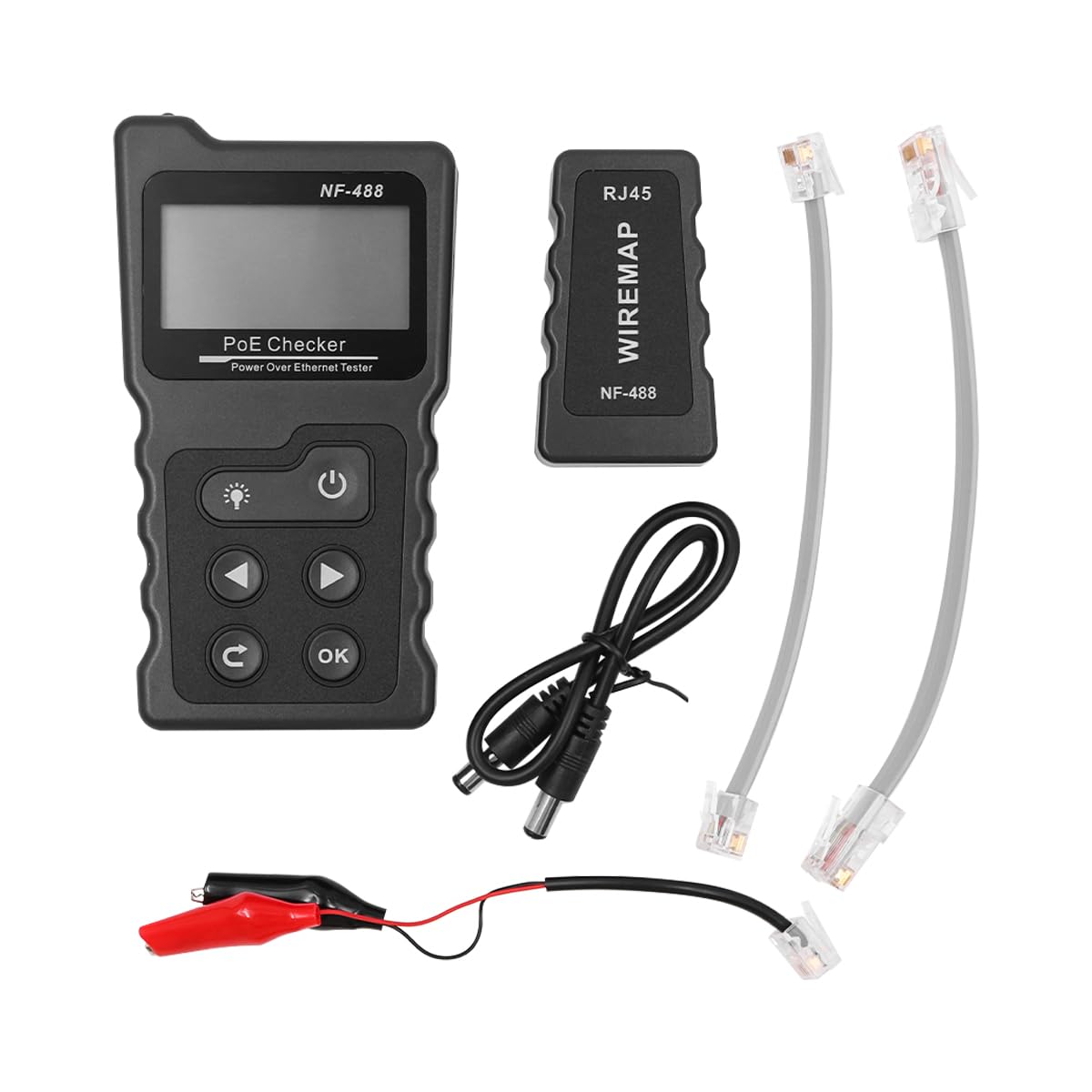 Testeur de réseau Testeur Ethernet Testeur Rj45 avec écran LCD pour l'identification Automatique du Test de Puissance de Boucle de Charge de Tension POE