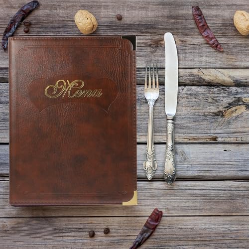Couverture de menu A4 en cuir café pour restaurant et bar - 6