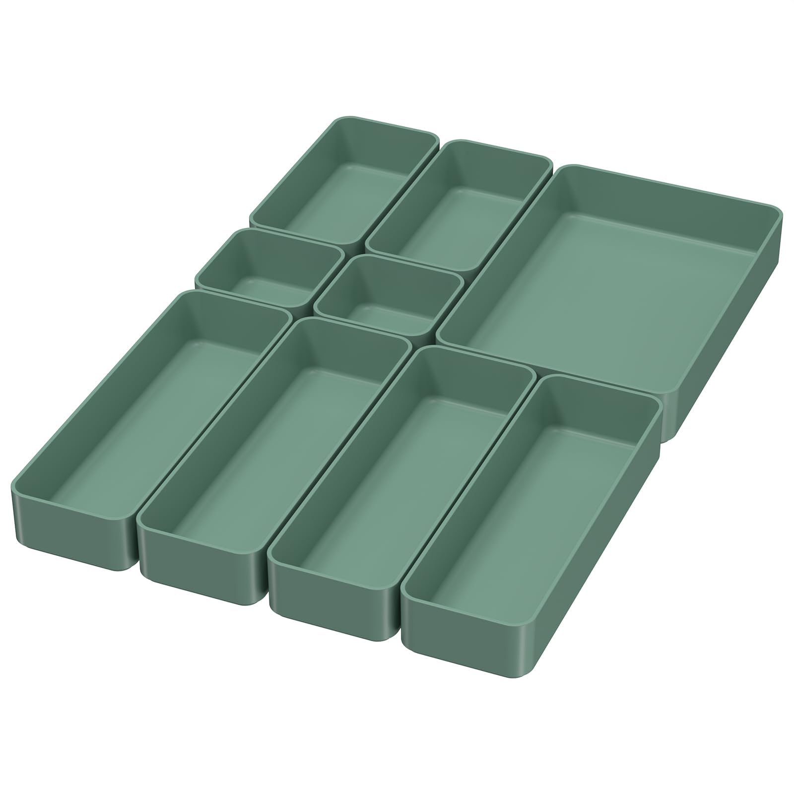 CHANCETSUI 9 Pcs Stackable Drawer Organizer Trays Set