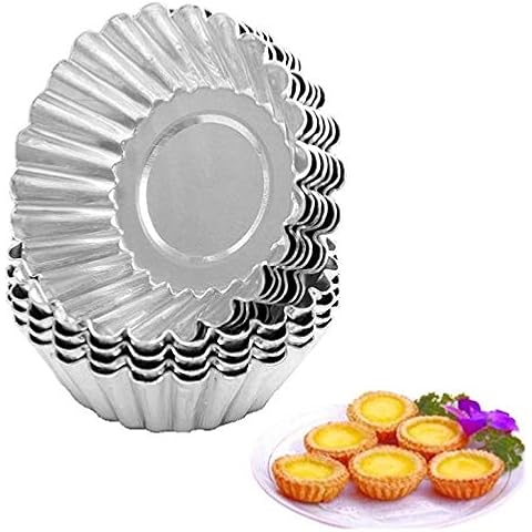 KDDOM 10 Pcs Stainless Steel Mini Tart Pans Cover