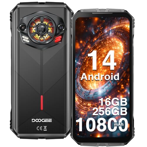 DOOGEE S Punk Rugged Smartphone Android, 16GB+256GB/1TB, 10800mAh 33W Charging, 126dB Super Speaker, 50MP+16MP, 6.58" FHD+,IP68 Waterproof/LED Light/4G Dual SIM/NFC/OTG/Face/Fingerprint Unlock