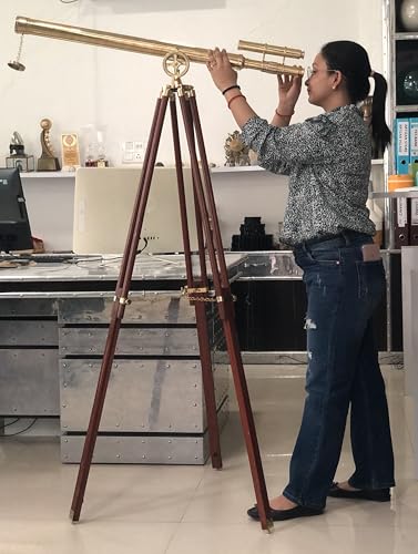 Telescopio Náutico de Latón con Trípode de Madera 64" miniatura 4