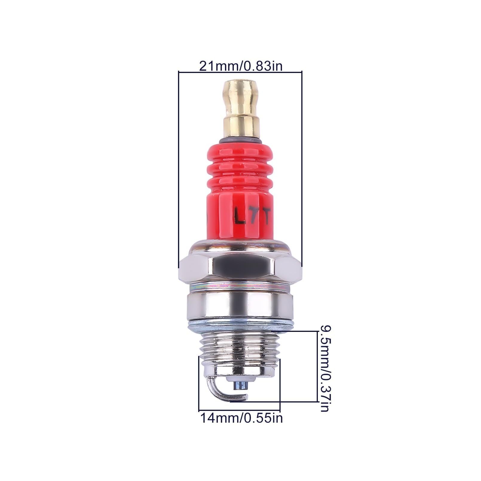 Paquete de 3 bujías L7T aptas for Motores pequeños de 2 Tiempos de 33 CC, 43 CC, 47 CC y 49 CC, cortacésped, Motosierra y soplador.
