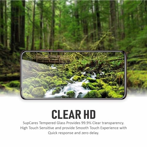 Image of SupCares Tempered Glass for Motorola Moto G84 and Motorola Moto G72 (6.55 Inch) With Installation Kit | Military-Grade Gorilla Screen Protector | Edge to Edge Coverage | Black