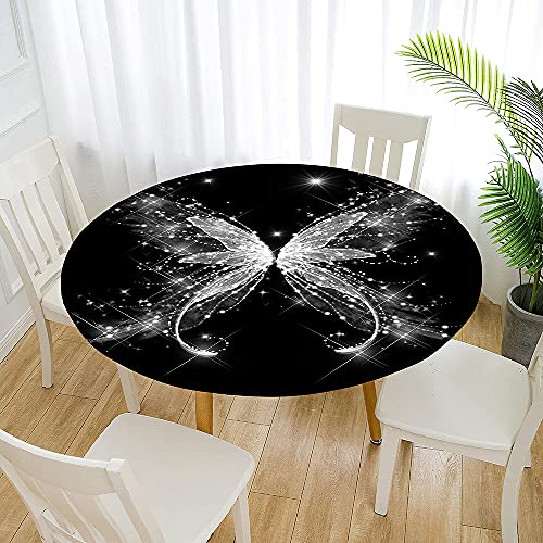 Mandala rond tafelkleed voor ronde tafel, Morbuy 3D waterdichte tafelkleden, vlekbestendig, stofdicht, afveegbare tafelbescherming voor thuis, feest, keuken, eetkamer (Antraciet, 120cm