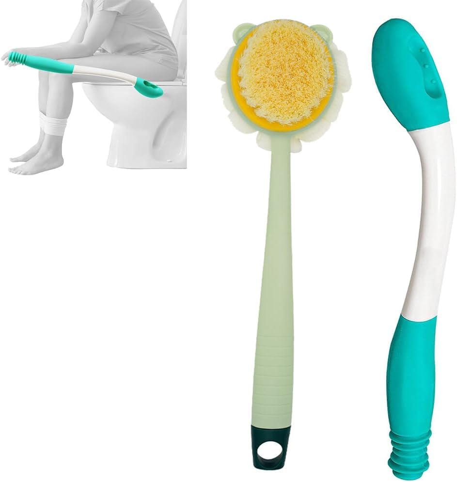 Toilet Aids for Wiping Bottom Set 2PCS,Long Handled Sponge,Bottom Wipers for Disabled People Overweight and Elderly