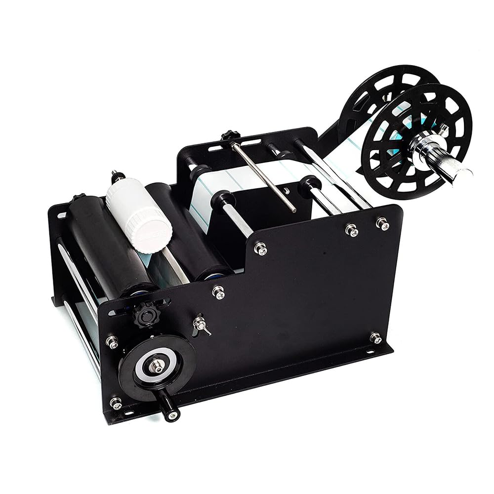 NEWFUN Etichettatrice per bottiglie tonde MT-30, semiautomatica, applicatore manuale regolabile, per etichette autoadesive per lattine e bottiglie, Adatto a diverse dimensioni