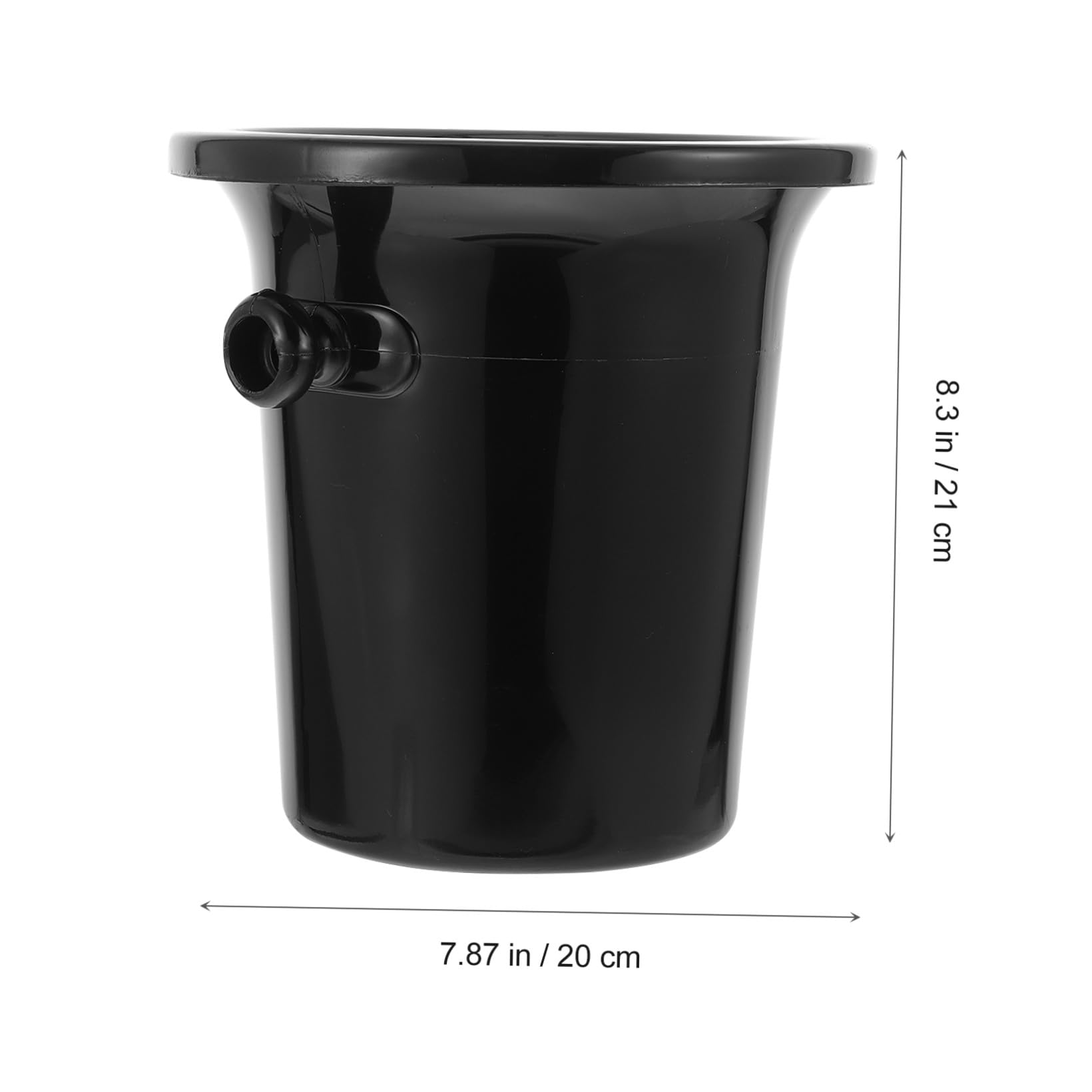 2 Escupideras Redondas de Vino Negro de Plástico PP Doble Asa, Accesorio para Cata y Cubo de Hielo Adecuado para Fiestas y Exposiciones
