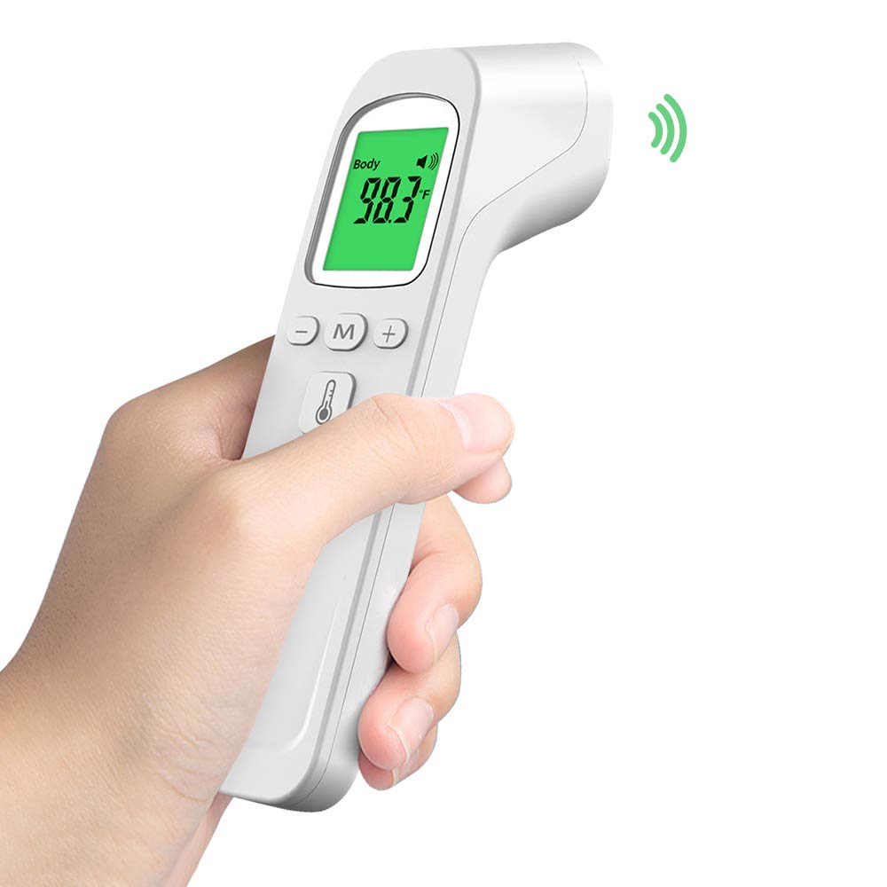 Forehead Thermometer Non-Contact Infrared Digital Thermometer with Fever Alarm, Ear Thermometer for Baby and Adults NLFTW04