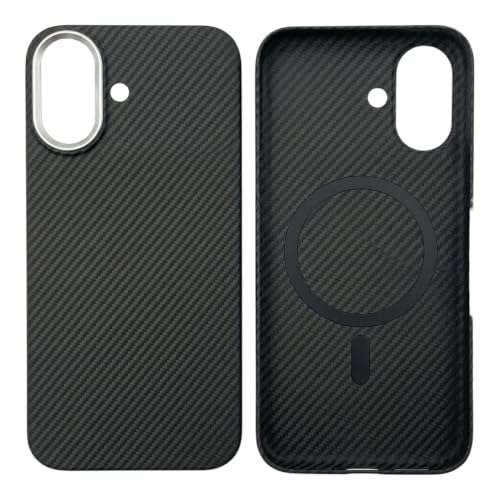 Image of T TECLUSIVE Carbon Fiber Case Compatible with Magsafe iPhone 17 Black