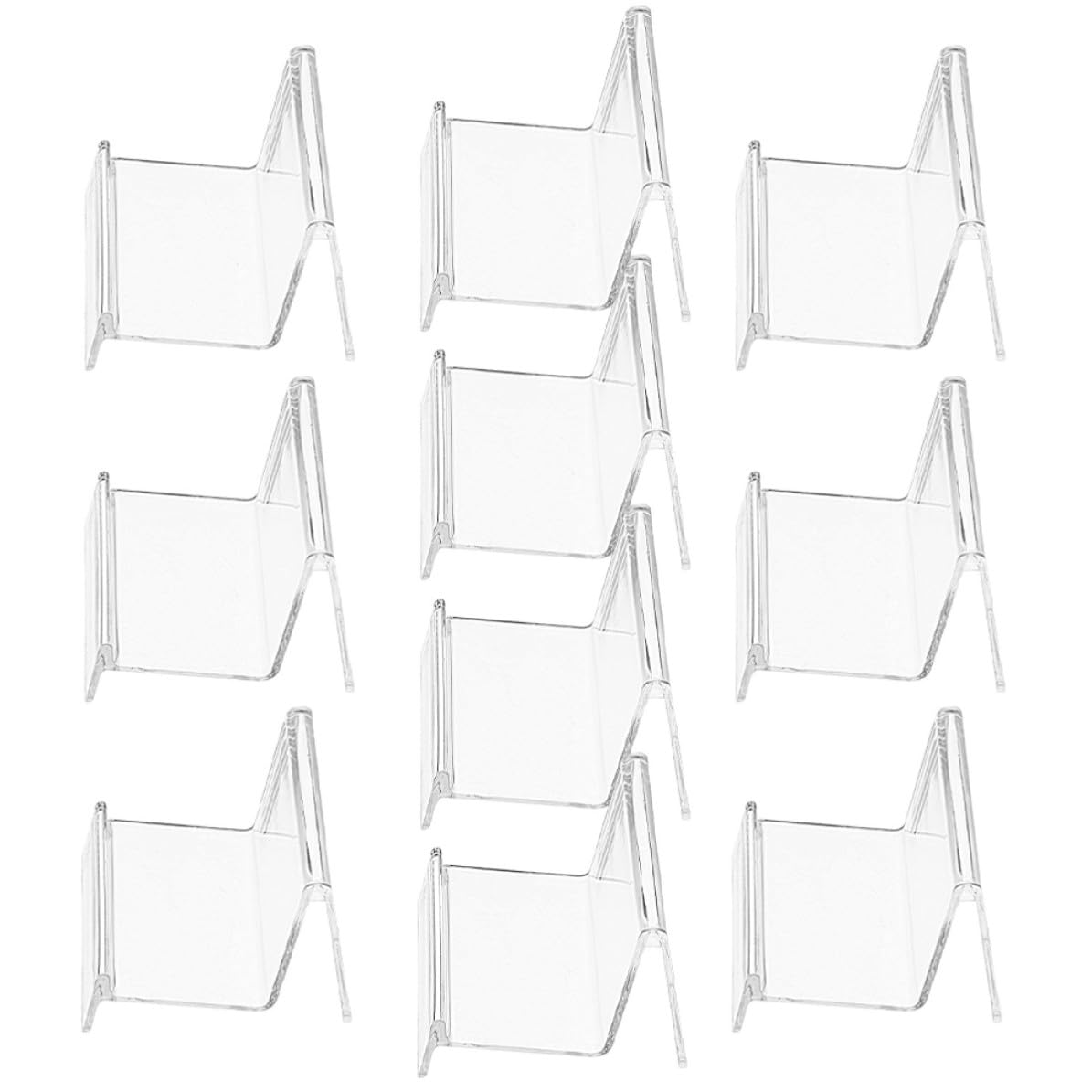 Genérico Soporte Organizador de Billeteras y Bolsos Transparente, Expositor de Plástico Ps 20 Unidades 7 CM, Estante de Sobremesa para Uso en Oficina y Comercio
