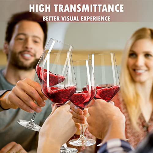 Onearf Wine Glasses Set Of 4,15Oz Hand Blown White And Red Wine Glasses.lead-Free Premium Crystal Clear Glass Burgundy Boardeaux Wine Glass Set For Daily Use Wedding Anniversary Or Birthday Gift #TOP5
