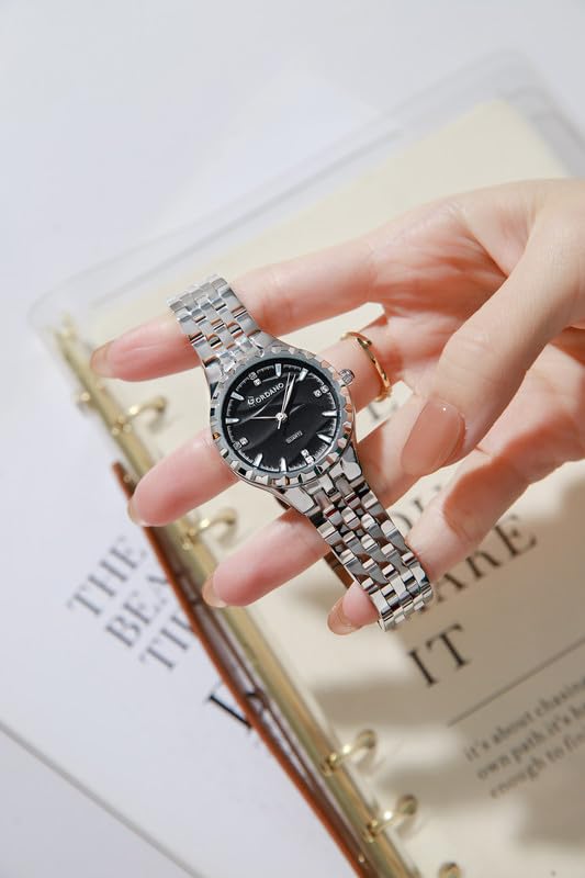 Image of Giordano Analog Quartz Watch for Women with Textured Round Dial, Luminous Hands and Markers, Stainless Steel Strap - GZ-60164