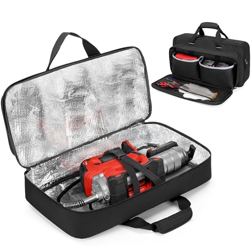 Image of Rexmica Carrying Bag Compatible with Milwaukee 2646-20 M18 / 2646-21ct M18 Grease Gun, Storage Bag Compatible with Dewalt DCGG571M1 / DCGG571B 20V Max Grease Gun, Grease Gun Case with Accessory Pocket