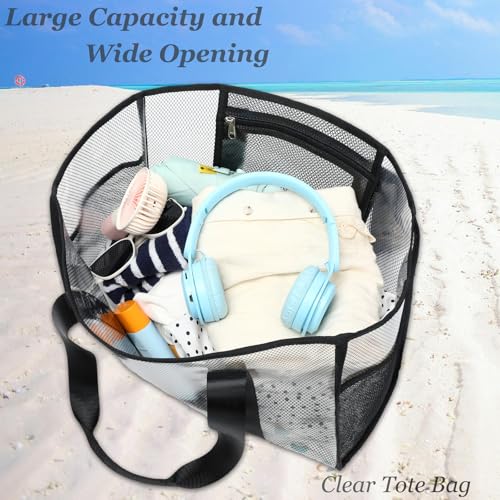 Image of JIANYA Beach Bag, Tip-Proof Waterproof Pool Bag Shoulder Bag with Pockets for Work, Travel, Gym, Beach & Pool