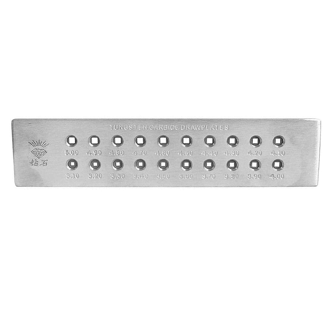 20 Holes Tungsten Carbide Wire Drawplate for Jewelry Making Square Shape 3.1-5.0mm