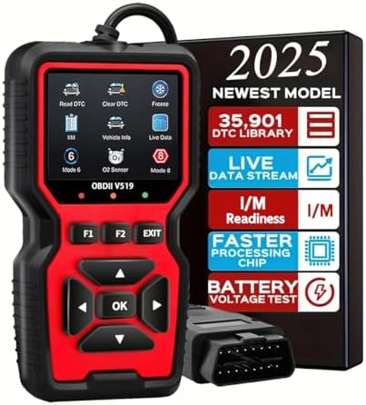 Professional OBD2 Diagnostic Scanner Tool - Engine Check Light Code Reader, Battery Voltage Tester, I/M Readiness, Reset, and Code Eraser, Suitable for All OBD II Protocol Car & Truck Since 1996