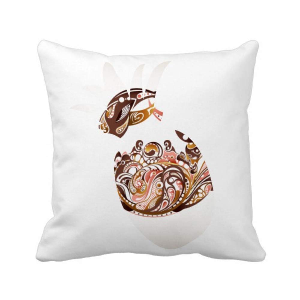 Coussin carré motif crabe océan ananas organisme marin taie décoration salon maison