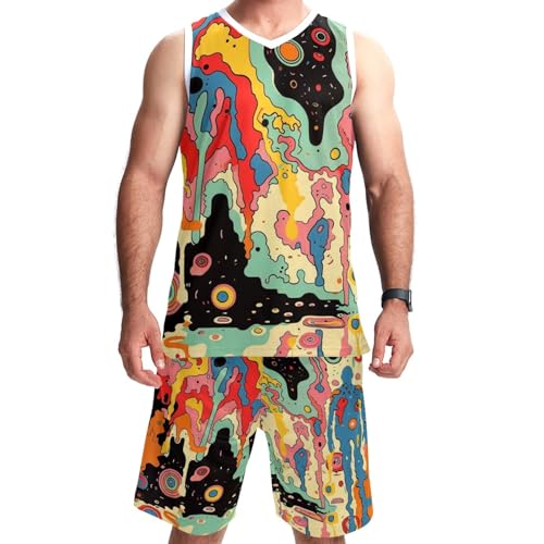Combinaison de basket-ball homme au motif artistique aquarelle abstrait