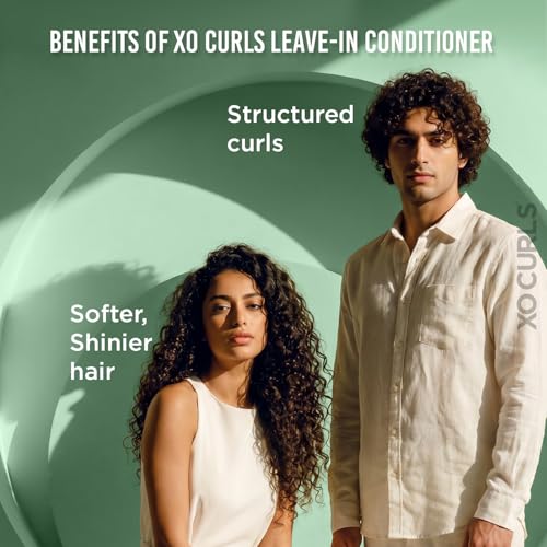 Image of XO Curls Hydrating Leave-In Conditioner, With Brahmi, Olive Squalene & Argan Oil, For Frizz-Free, Soft & Shiny Hair, No Sulfates, Silicones or Parabens, Curl-Friendly Formula - 50ml