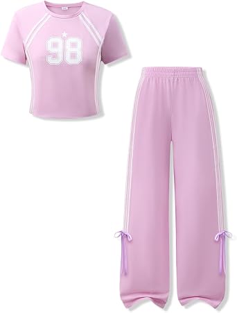 Girls Cute Clothes 2 Piece Sweatshirt & Pants Kids Girls Fall Spring Sweatsuit Outfit Set