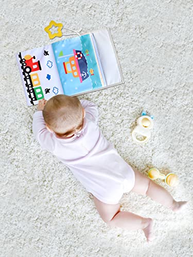Baby Toys For 0-6 Months - Tummy Time Mirror Toys With High Contrast Soft Book, Fun Infant Toys For Babies 0-3-6 12 Months Brain Development, Beautiful Montessori Toys For Newborn As Boy/Girl Gifts #TOP6
