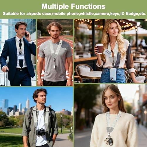 Image of XANGNIER Clip and Go Strap for Phone with Wallet Crossbody, Phone Strap with Zippered Wallet, Adjustable Anti Theft Cellphone Lanyard for Women, Cellphone Chain Accessories,Multicolor 17