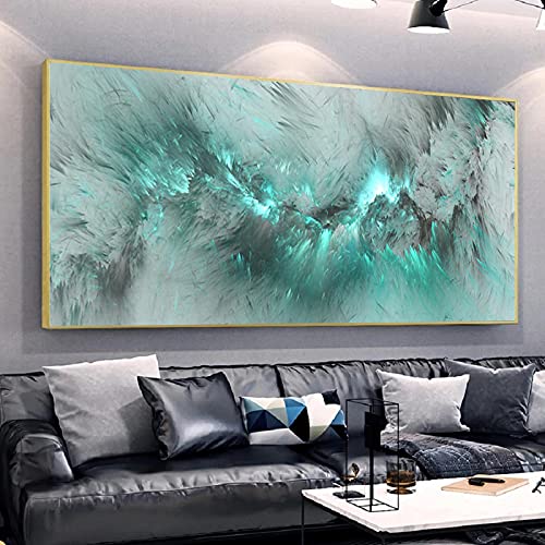 Nuage bleu clair abstrait grand format pour habiller votre salon moderne