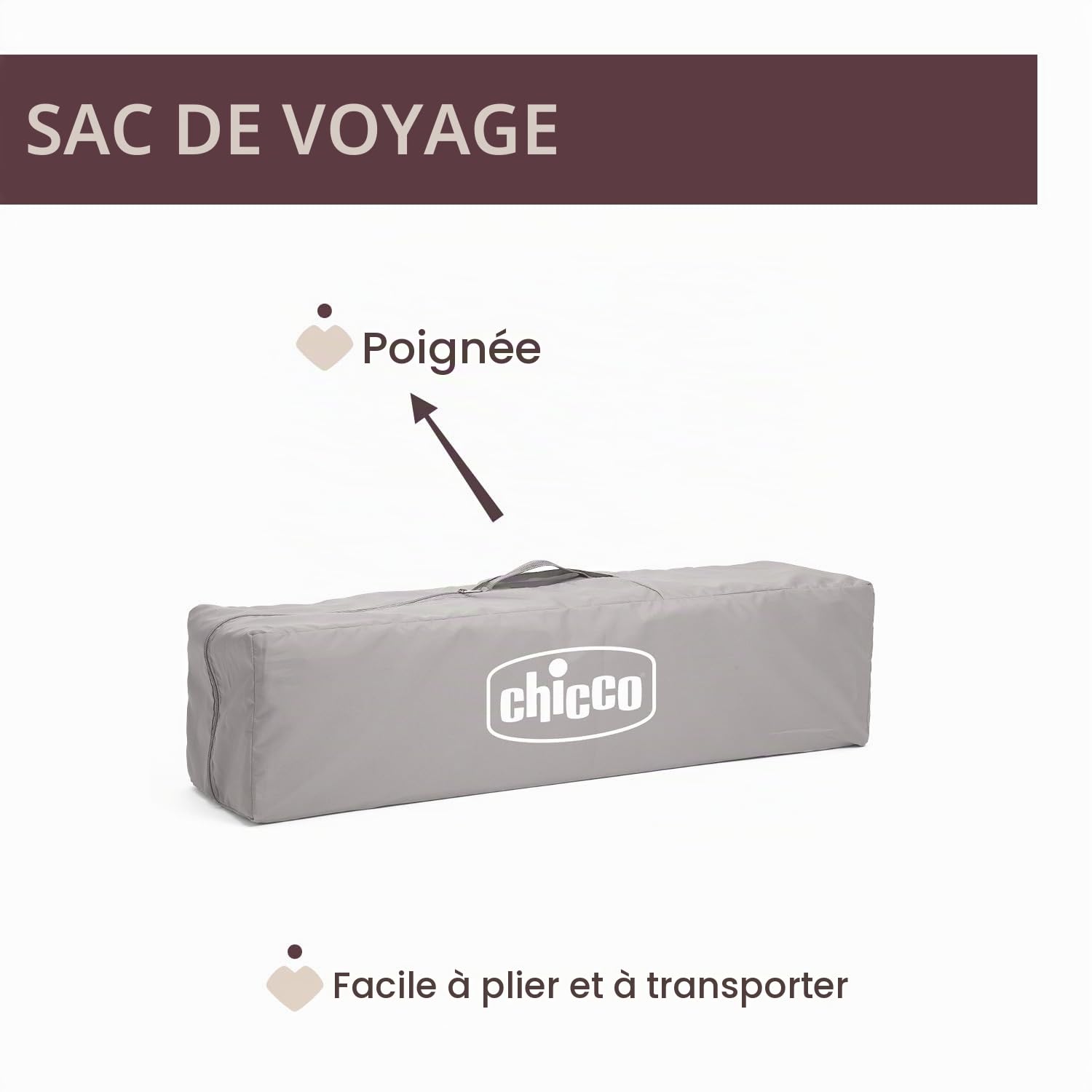 Chicco Open Box Square pour bébés et jeunes enfants de la naissance à 15 kg, parc bebe pliable et compact, avec tapis de jeu, fenêtres en maille, 4 poignées et sac de transport, gris