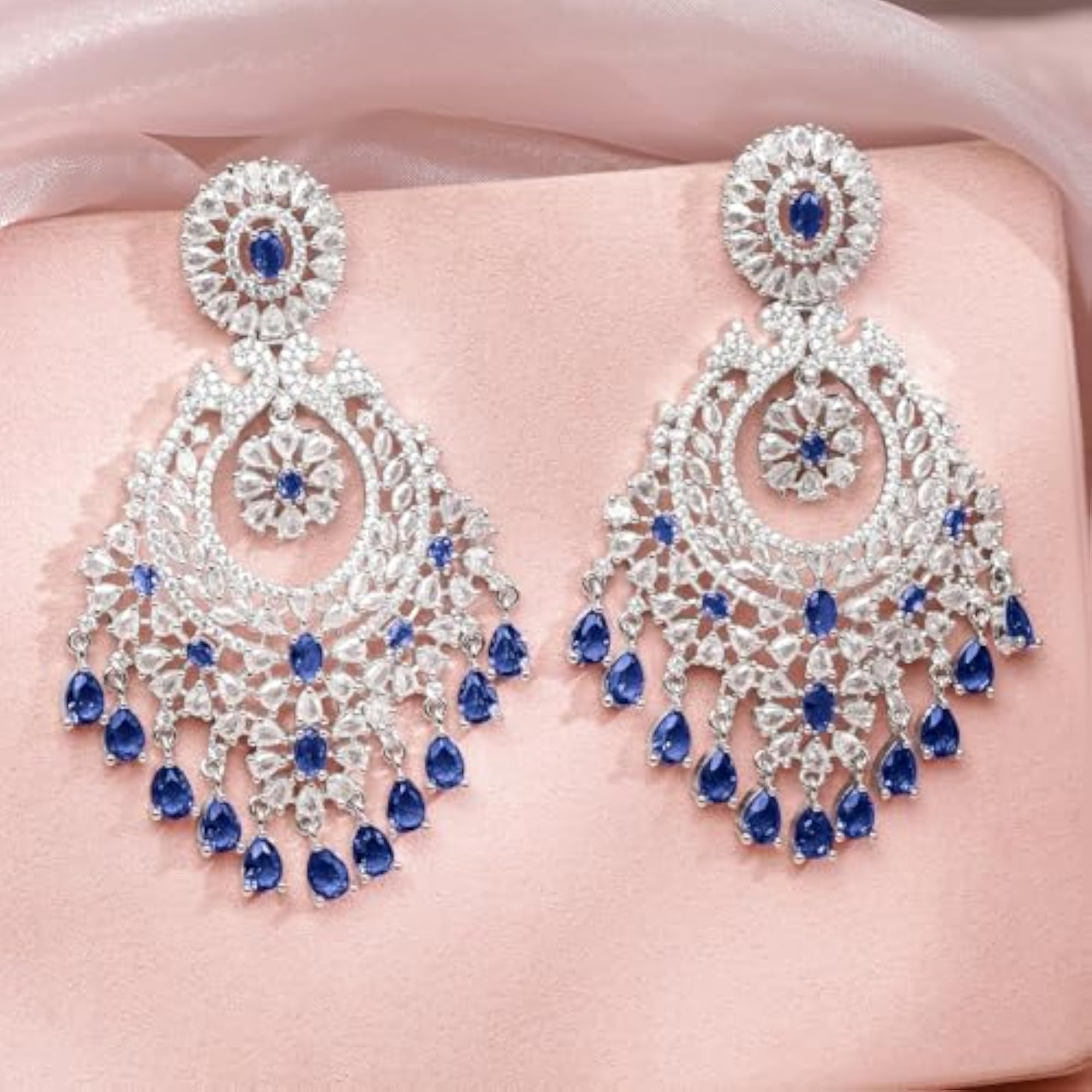 Women's American Diamond Traditional Chandelier Earrings