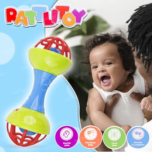 Image of Zest 4 Toyz Baby Rattle Toy for Toddler Colorful Soft-Grip Rattles Teether Toys for Babies Toy with Gentle Sound BPA-Free Safe for 3 Months and Above Perfect First Gift for Infants