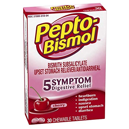 Pepto BismolPepto Bismol Symptoms Digestive Relief Chewable Tablets Cherry Ea 30 TB Pink