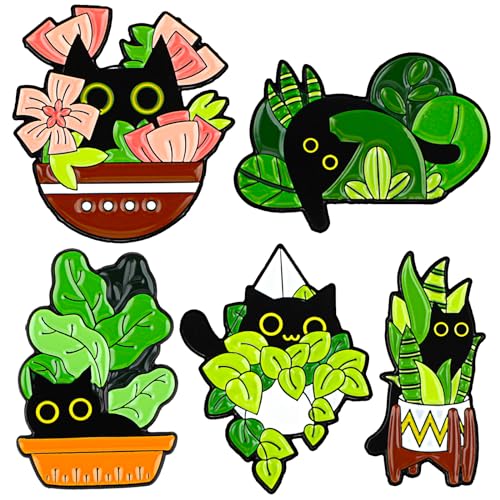 Mabor 5Pcs Funny Animal Enamel Brooch Pins Badges, Cat...