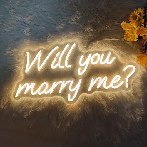 Will You Marry Me Neon Sign Marry Me Light Up Letters for Wedding Proposal Decorations Warm White 16.5 x 8.3 inch