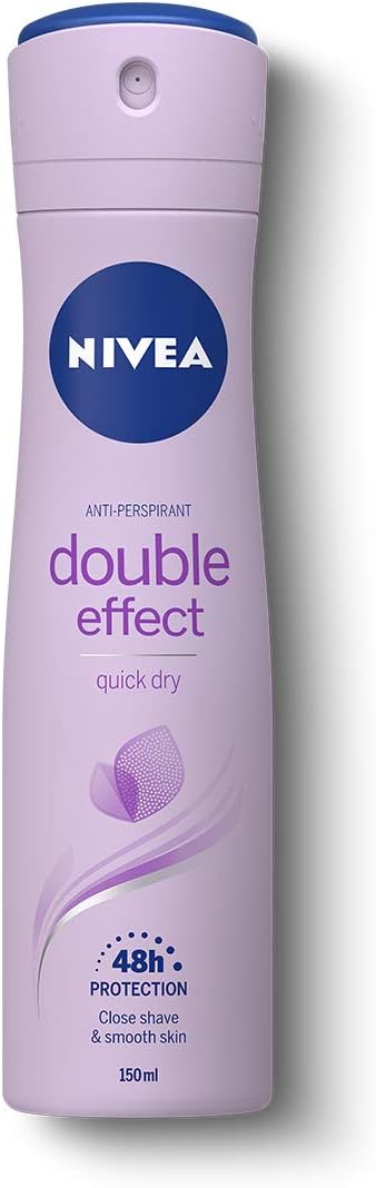 NIVEA Double Effect Anti-Perspirant Deodorant Spray (150ml), Women's Deodorant Spray with 72H Sweat and Odour Protection, Sweat Block for Women with Natural Avocado Extract