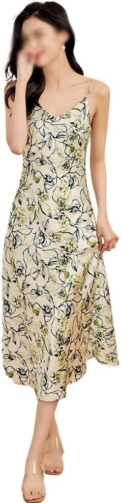 JSEIAJB Commuting Slimming and Slim Fitting Printed Camisole Dress for Ladies