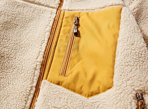 chouyatou Men's Winter Stand Collar Contrast Zip Pocket Fuzzy Sherpa Warm Zip Up Fleece Hoodie Jacket4