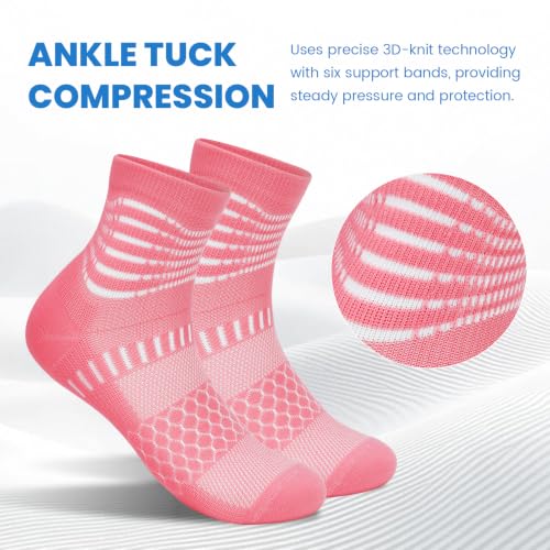 Image of IRAMY Ankle Compression Socks for Women Men Plantar Fasciitis Relief 3 /5 Pairs Cushioned Athletic Running Socks