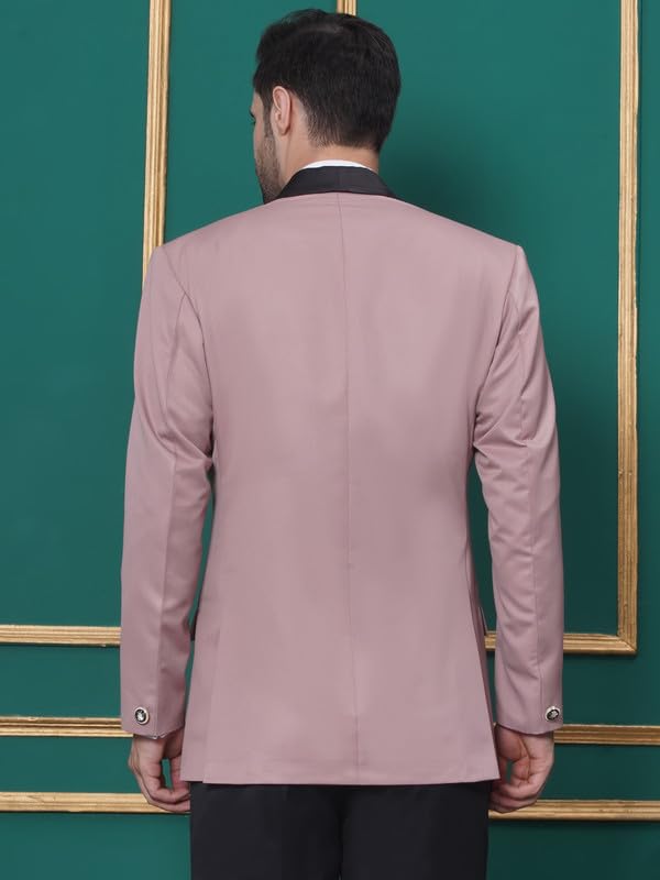 Image of FAVOROSKI Tuxedo Blazer for Men with 2 Pockets | Rayon Slim Fit Blazers | Ethnic Wear Tuxedos | One Button Solid Tuxedo Blazers in Shawl Collar | Blazer for Wedding, Festive, Formal