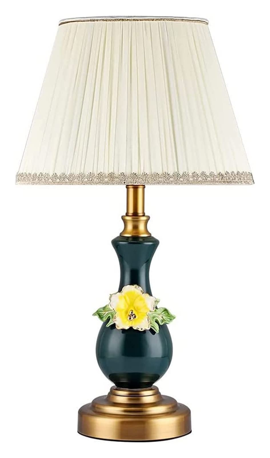 stołowa American Light Luksusowa ceramiczna stołowa/lampka na biurko abażurem z tkaniny i metalową podstawą Lampka nocna sypialni Nowoczesna E27 lamp do salonu