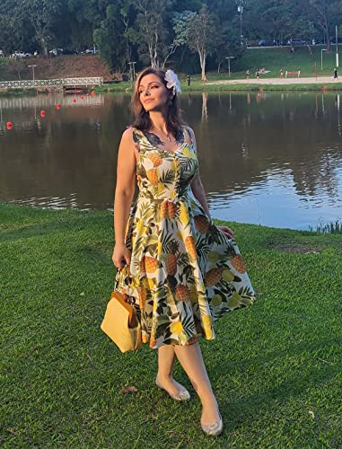 Image of Belle Poque 1950s Vintage Dress for Women Sleeveless Homecoming Dresses Cocktail Party A-Line Summer Dress