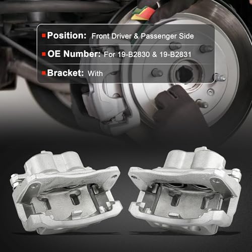 Image of cciyu Front Left & Right Disc Brake Calipers Assembly 19-B2830 19-B2831 | For Lexus For ES300 V6 3.0L 2002-2003, For Lexus For ES330 V6 3.3L 2004-2006 with Bracket