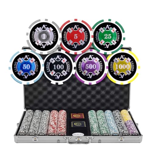 MRC 1000 pcs Ace Casino Poker Chips Set with Aluminum Case Custom Build