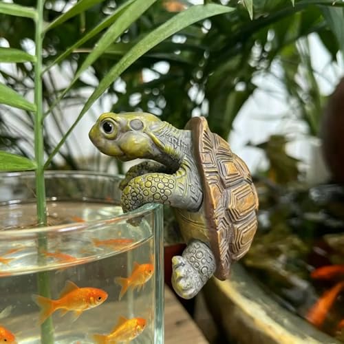 EVBOTGEE Mini Tortue Deko Jardin, Statue Tortue pour Petit Bassin, Ornement Extérieur Résistant...
