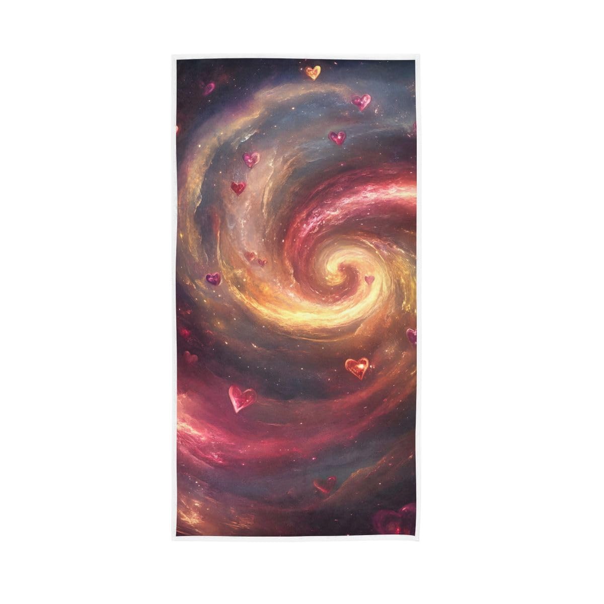 HUYGD Swirling Galaxy Hearts Hand Towels and Washcloths for Bathroom, Hand Towel for Bathroom, Travel, Camp, Hotel, Spa 15 x 30 Inches