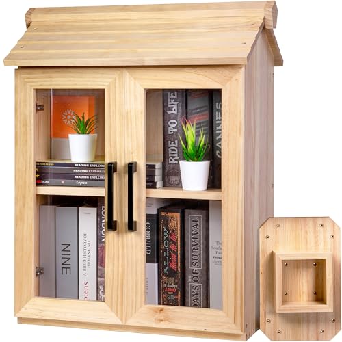 Little Library Box Outdoor Kit with Mount, 2-Tier Book Exchange